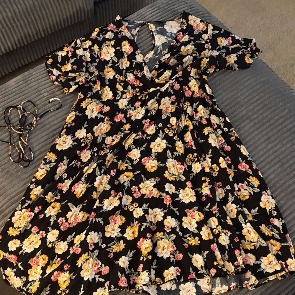 Torrid Black & Floral Dress